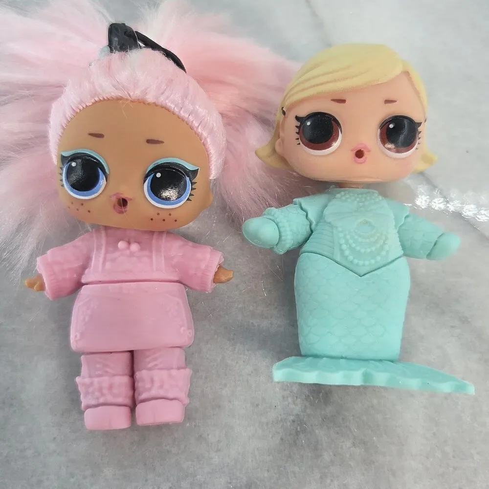 LOL Surprise Dolls Bundle 2 Dolls Outfits Accessories Pink Hair Snow Mermaid